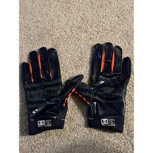 Auburn University Under Armour Team Issued Nitro Logo Football Gloves Size Large